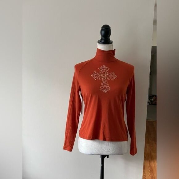 St John Sport By Marie Gray Turtle Neck Long Sleeve Top Size 2 - Picture 3 of 9